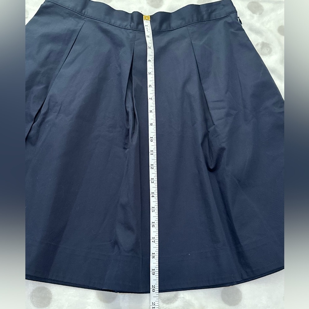 COS Pleated Mini A- Line Skirt Navy Blue Side Zip And Bags Side - Picture 5 of 11